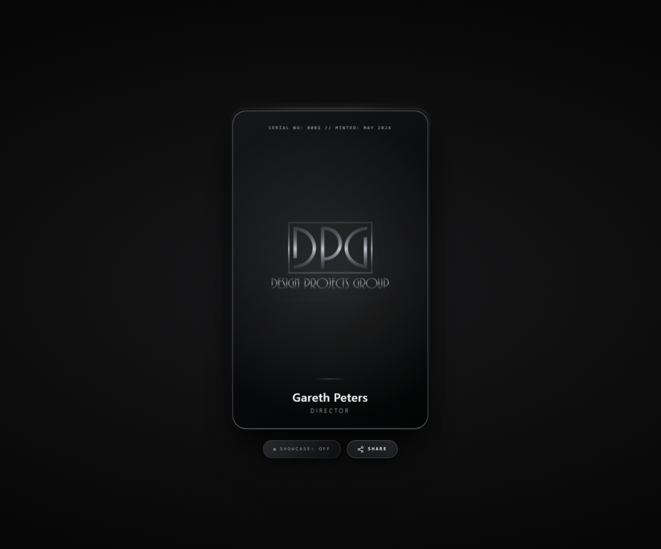 Digital business card for Design Projects Group built by Lumberjack Creative Studio